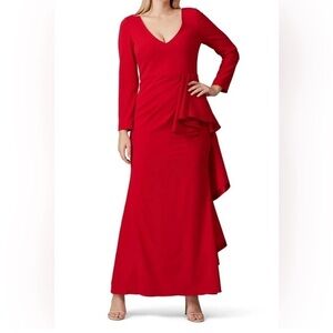 Badgley Mischka Red Front Ruffle Gown Size 6 US $880